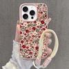 Blumen-Leopardenmuster Handgelenkband Leder Silikonhülle Für Xiaomi 15T 14T Pro 15 Ultra POCO X7 X6 X5 X3 F5 F6 F7 Ultra M7 M6 Pro
