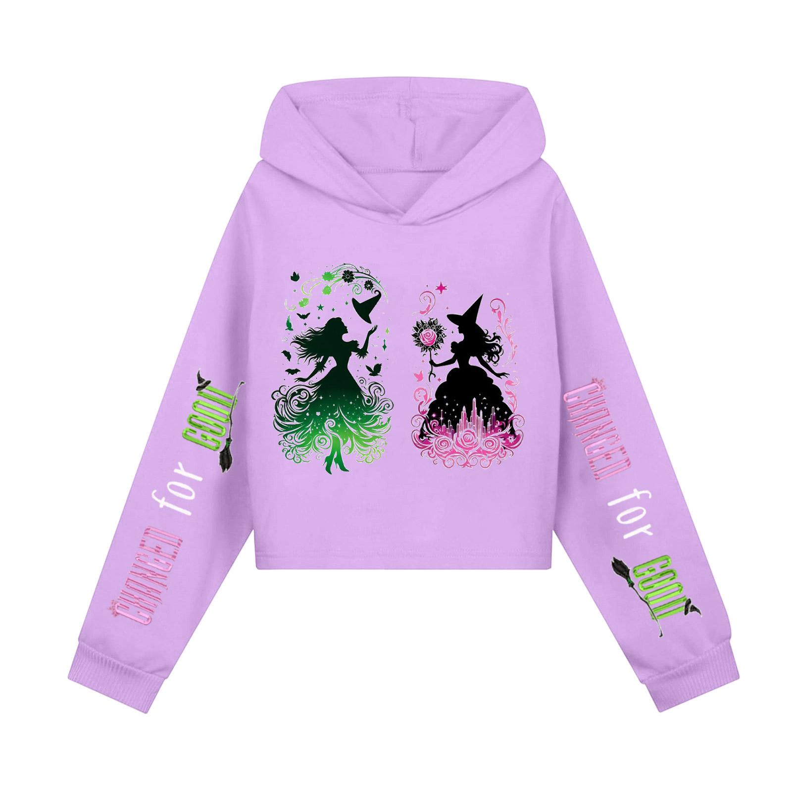 

Children s Hooded Hood, Trendy Long Sleeved Witch Hoodie 110 фиолетовый