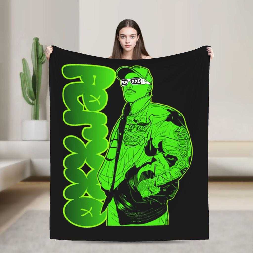 Rapper Feids Ferxxos Tour Blankets Flannel Spring Autumn Breathable Warm Throw Blankets for Bedding Office Rug Piece