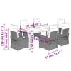 VidaXL Ensemble à Manger de Jardin avec Coussins 7 pcs, Table et Chaises avec Dossier et Repose-pied Réglables, 3212985
