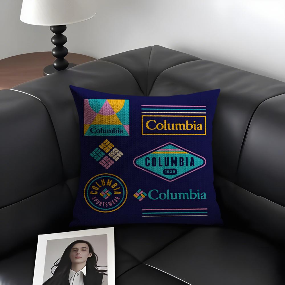 CClassic ColumbiaA Brand Cushion Cover Natural Linen Organic Fabric DoubleSided Printing Sofa Home Decor Gift Pillow Case
