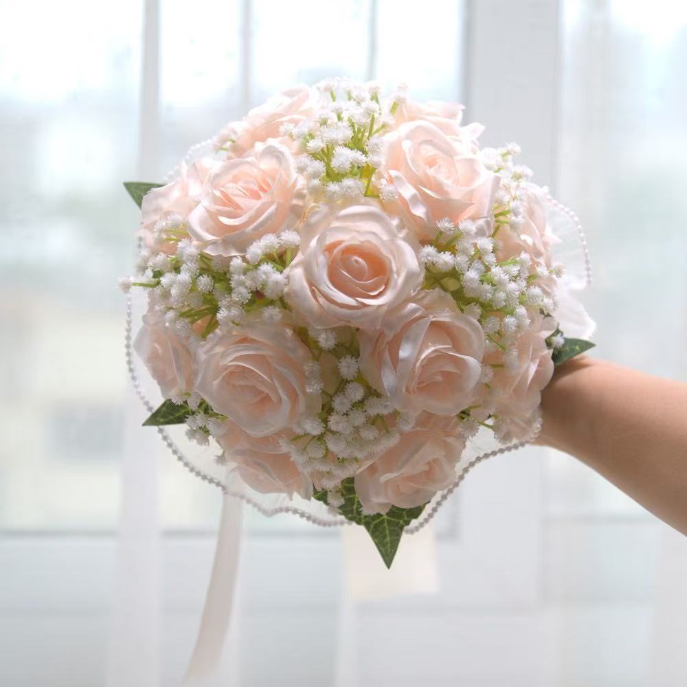 Gipsofila Rosa Fiore Artificiale Bouquet da Sposa Impermeabile Romantico Decorazione Matrimonio