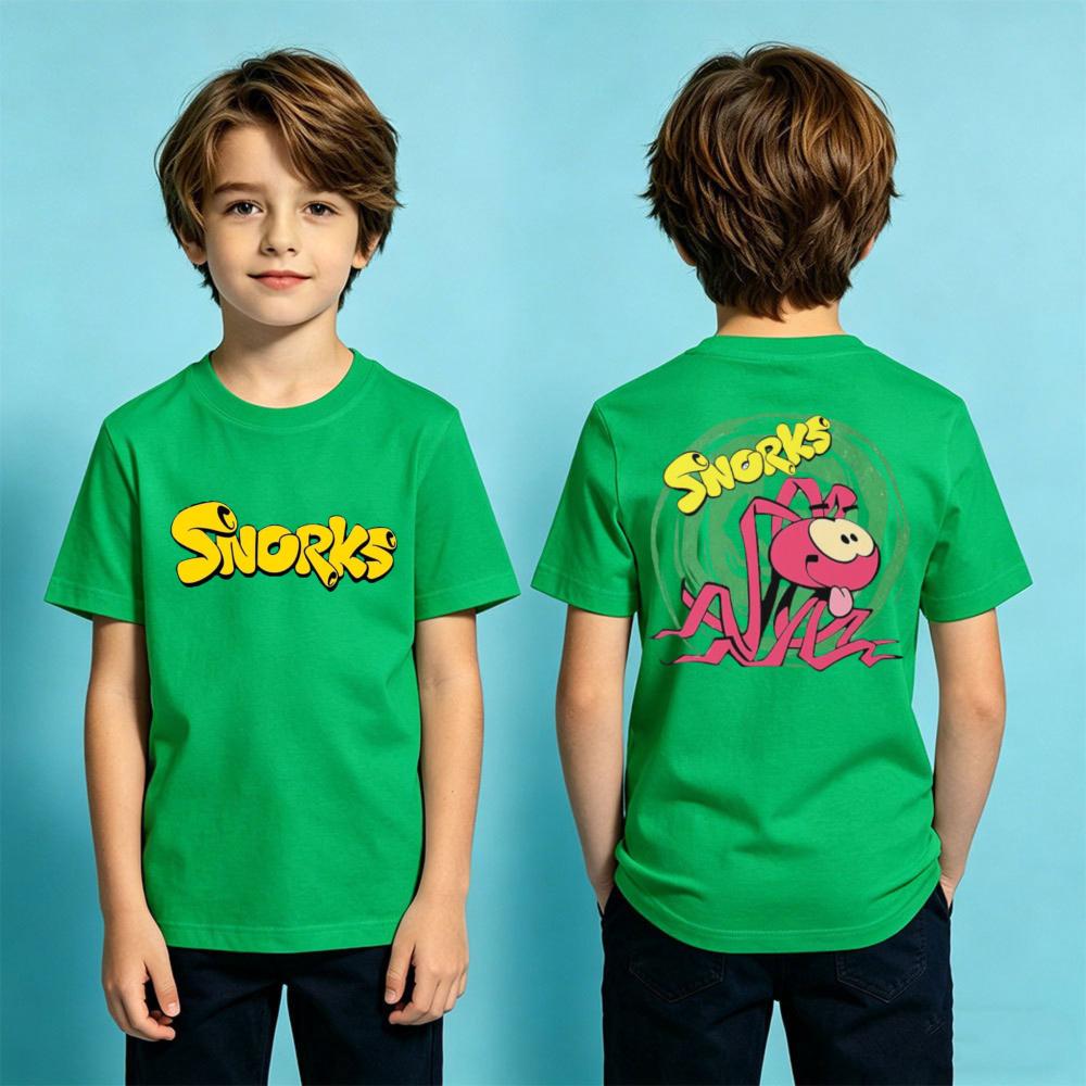 Snorks Cartoon Graphic Printed TShirt Boys and Girls Casual T-shirt Kids Summer Polyester Short Sleeve Daily Life Children Shirt