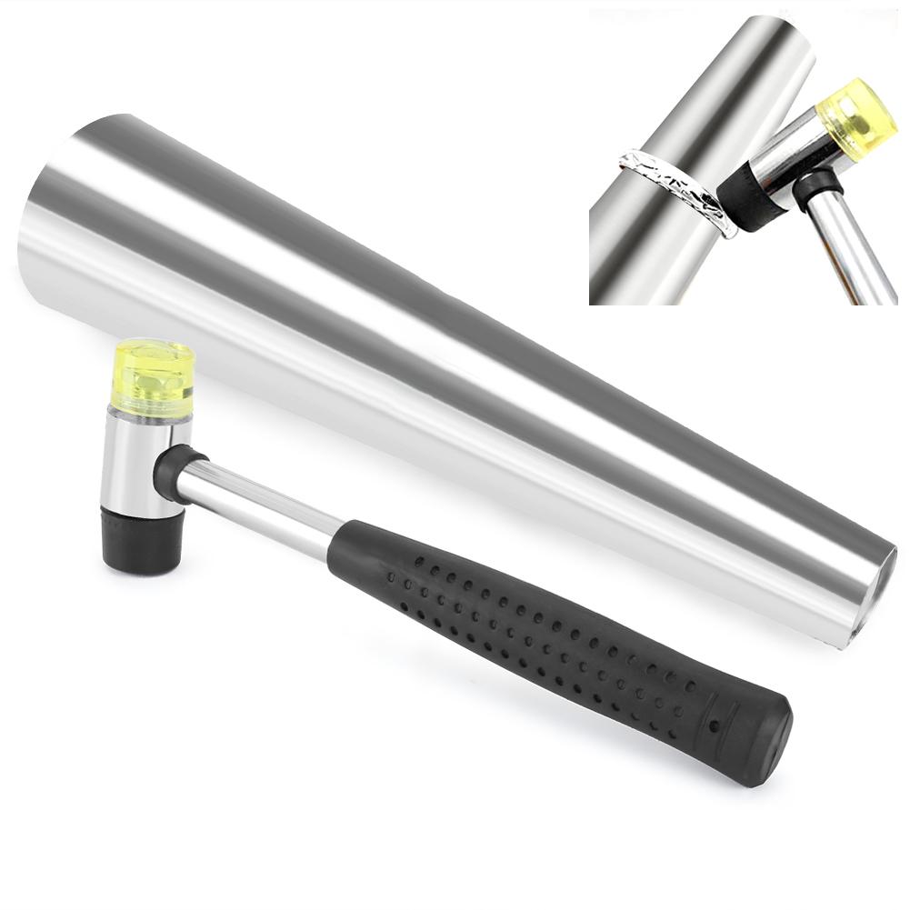Round Bracelet Mandrel Measuring Rubber Hammer Stainless Steel Jewelry Making Tool