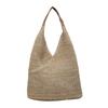 2023 Trendy Women's Large Capacity Textured Straw Tote & Shoulder Beach Bag