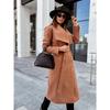French-Inspired Wool Wrap Coat 2025 - V-Neck Single Breasted Coatigan W/ Cinched Belt, Tailored Fully Lined Outerwear for Office To Gala