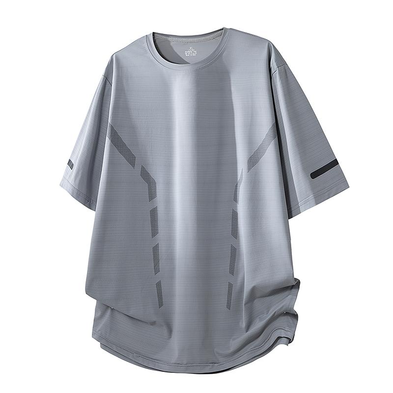 Quick Drying Sports T-shirt Men's Ice Silk Fitness Loose Summer Thin Short Sleeved Running Top