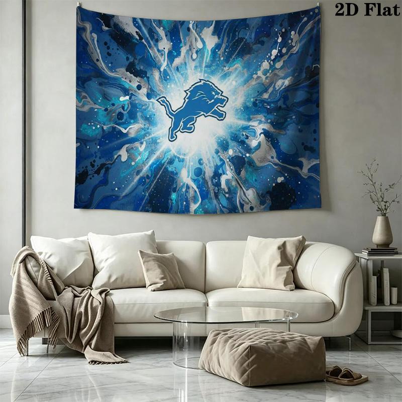Detroit Lions Wall Tapestry Aesthetic Wall Hanging Printed Fabric Blanket Decorative Tapestries for Bedroom Living Room Home Decor