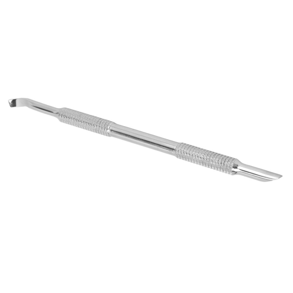 Double Ended Cuticle Pusher Trimmer Stainless Steel Cuticle Remover Cutter Manicure Tool for