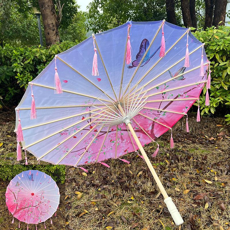 Parapluie en Papier Huilé Style Antique Chinois 82cm Parapluie Décoratif Multicolore pour Enfants Parapluie pour Costumes Photographie