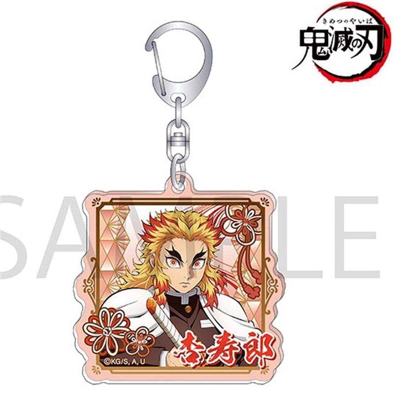 Anahtarlık Kolye Anime Demon Slayer Kimetsu No Yaiba Kamado Tanjirou Çift Taraflı HD Çanta Kolye Hayranlar İçin Hediye Cosplay Aksesuarları Takı Hediye