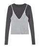 AWESOME STUDIO Bustier Layered Knit Charcoal