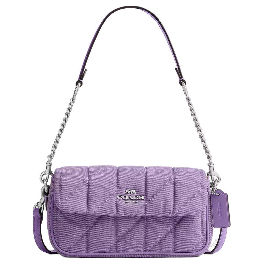 Coach Hailey 20 Logo Denim Crossbody Bag Women Bags Purple CBI88-SVII