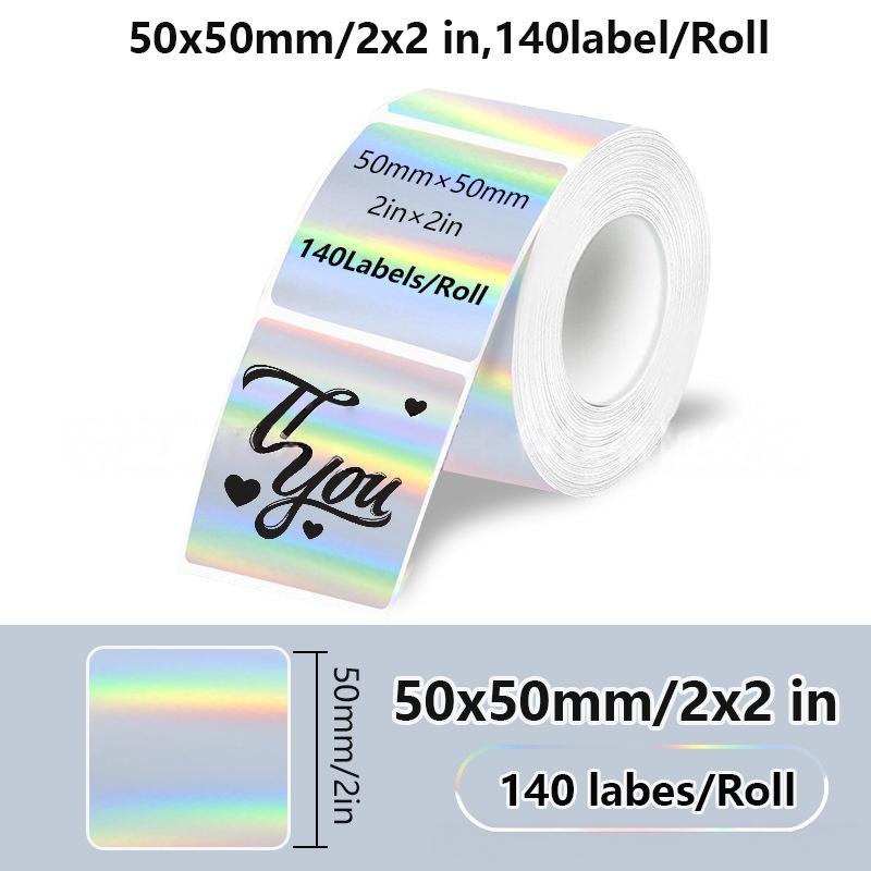 1 Roll Laser-Color Silver/Matte Silver Labels Thermal Transfer Printing Paper Round Square Sticker For M110 Printer For Phomemo