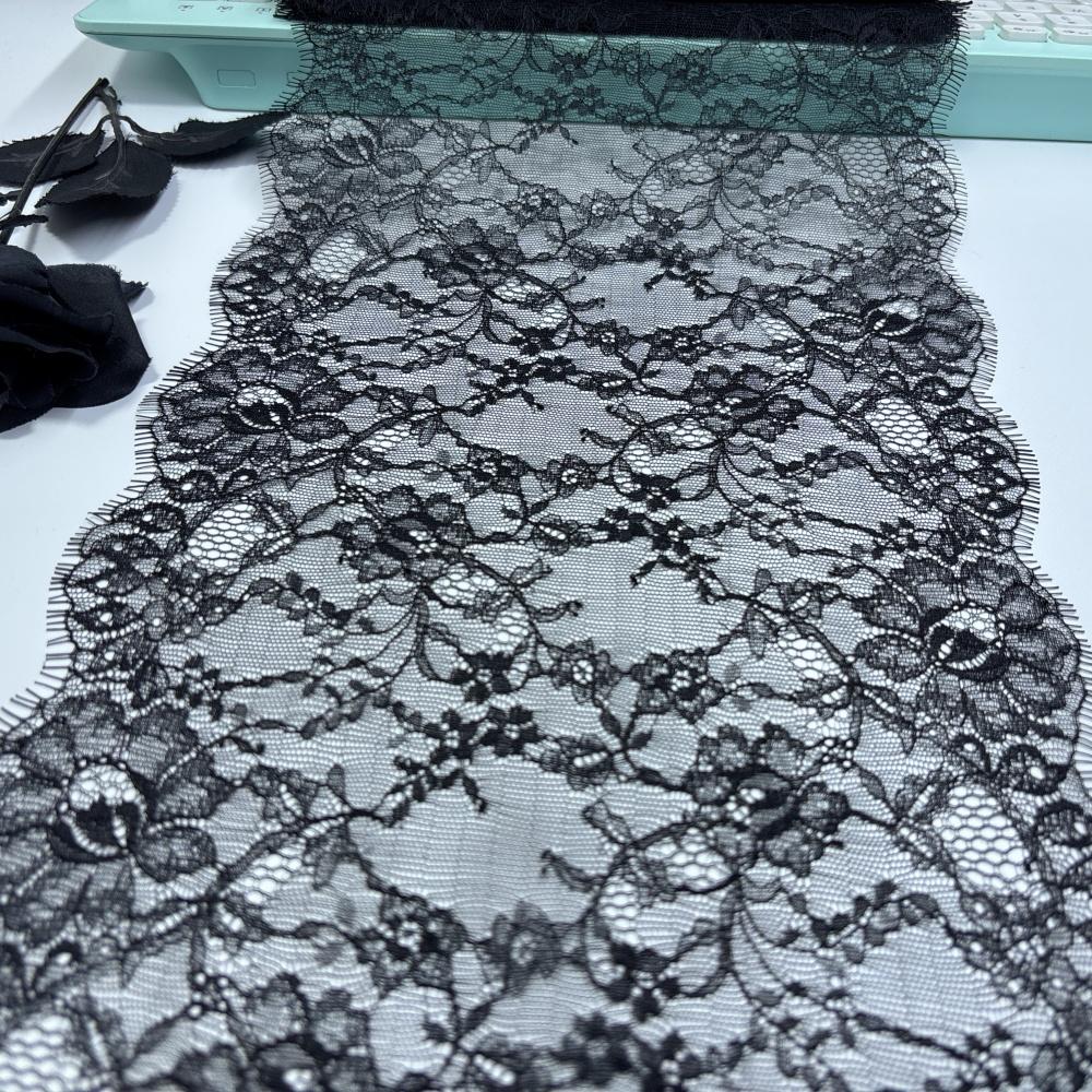 3m X 23cm French Chantilly Lace, Non-stretch Eyelash Lace Fabric for Sewing, Bra, Underwear, Lingerie, Dress, Garment, Crafting