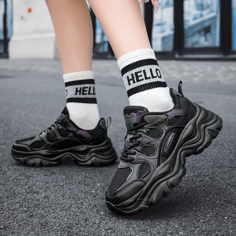 Thick Soled High Heels Women's Spring/autumn Rubber Lightweight Fitness Outdoor Running Shoes