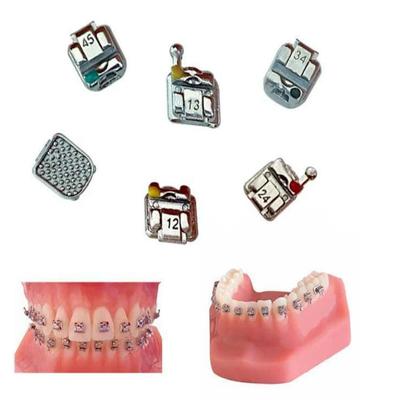 Hambaravi ortodontilised passiivsed iseligeeruvad breketid breketid bukaaltoruga mini MBT Roth 0.022 konksud 345