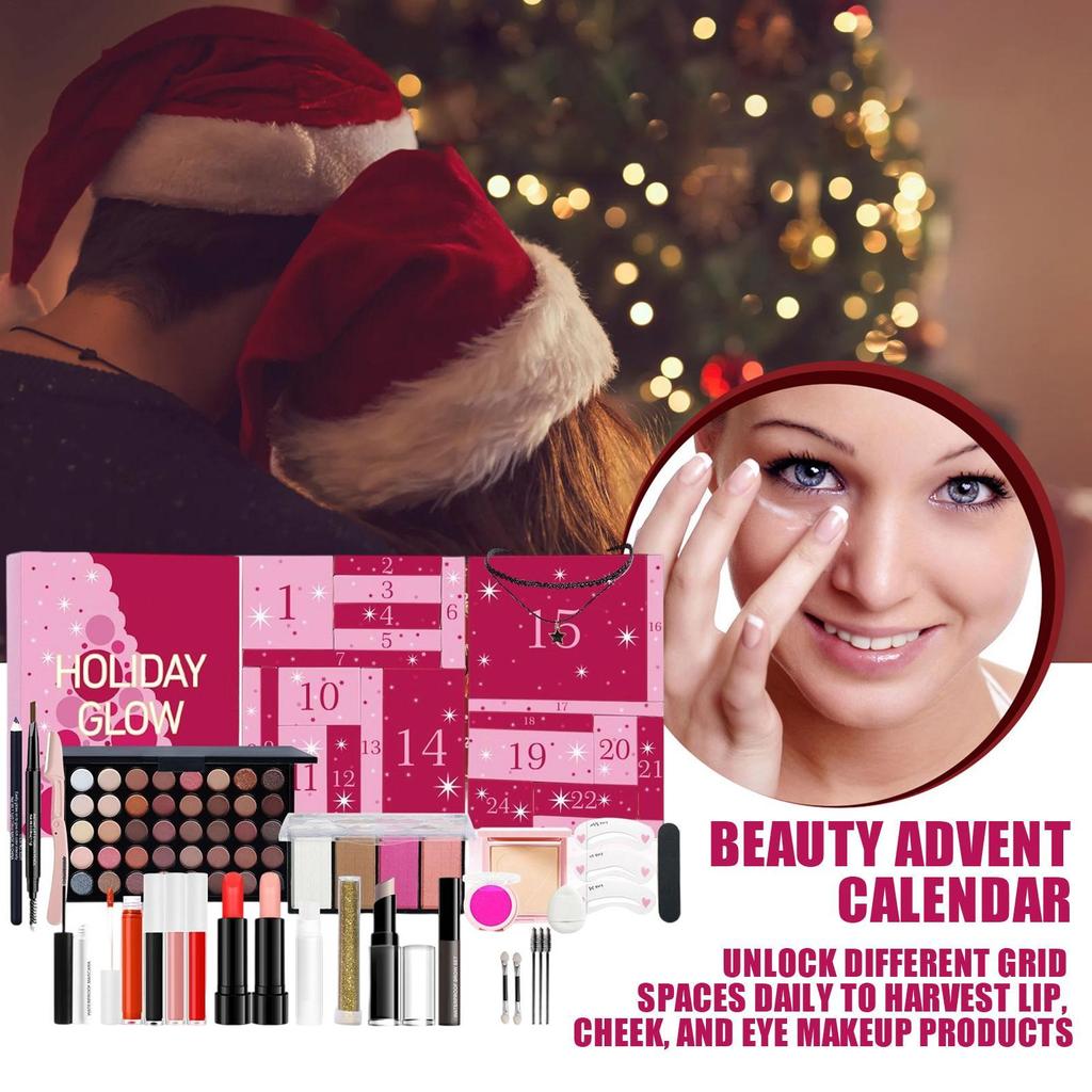Beauty Weihnachtskalender 24 Tage Adventsset 2025 Weihnachtskalender-Kit Kosmetikboxen für Frauen Teenager Mädchen Geburtstag Neujahr