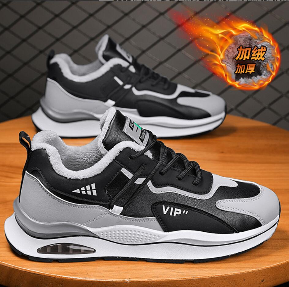 

Модные мужские плюшевые туфли, зимние новые мужские кроссовки, повседневные теплые беговые мокасины для прогулок на открытом воздухе, кожаные ботильоны на плоской подошве, Botas Hombre 6.5