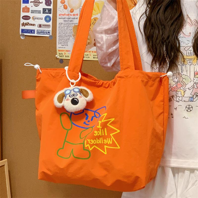 Lazy Wind Large Capacity Shoulder Bag Women's Casual Lightweight Tote Bag Students Commute To Class Cute Hand Bag