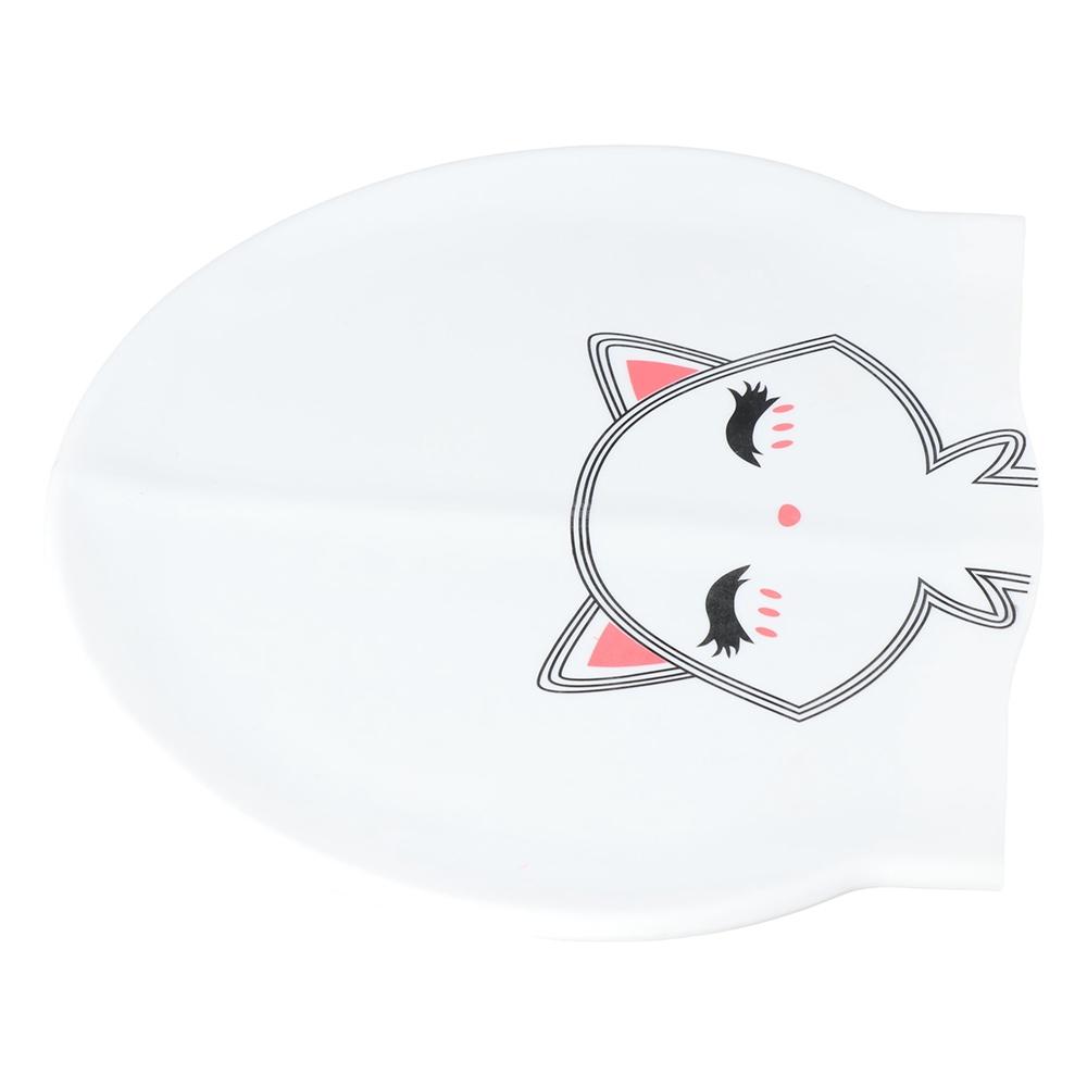 Damen Cartoon Katze Silikon Wasserdicht Verdickt Tauchhaube Schwimmbadkappe Badekappe