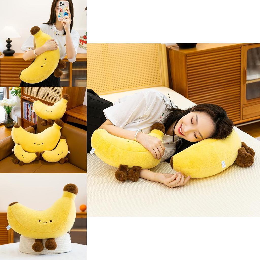 Plush Banana Pillow For Kids Soft Cartoon Fruit Gift For Girls