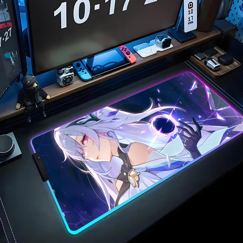 

skirk Игровой коврик для мыши RGB Большой светодиодный коврик Настольный коврик для ПК Светящийся коврик для мыши Большие коврики для клавиатуры Настольный коврик с подсветкой RGB600x300x3mm