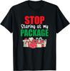 Stop Staring At My Package Christmas Adult Humor Costume T-Shirt