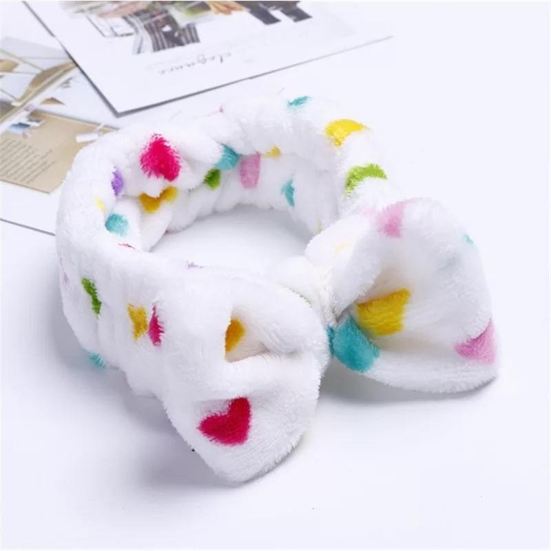 Korean Style Leopard Print Polka Striped Coral Fleece Butterfly Finish Hair Bands Fashionable Cute Women s Hair Bands