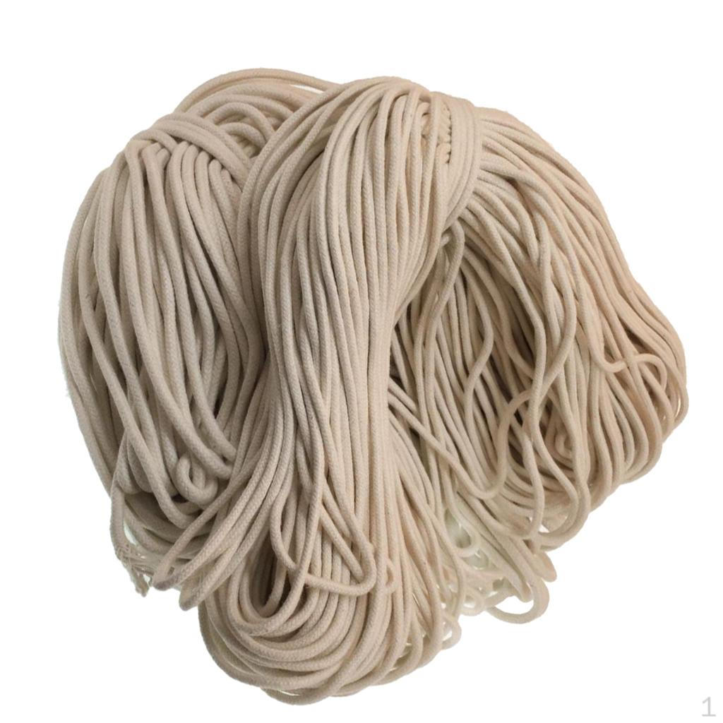 Cotton String 3/4mm Twist Braided Cord Weaving Ropes Holiday Decoration Accessory