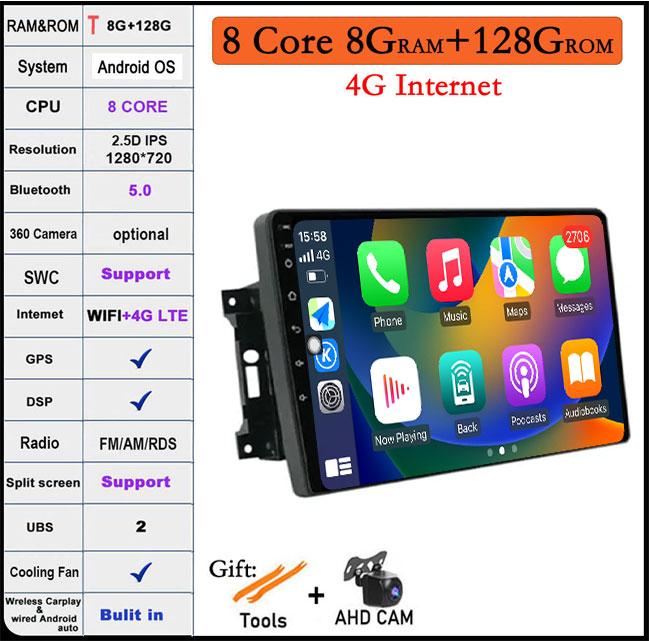 10 Inch For Jeep Wrangler 3 JK 2007 - 2018 QLED DSP RDS Android 14 Car Radio Autoradio GPS Navigation Stereo