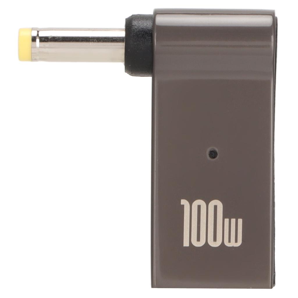 Type C Female Input to DC Adapter PD Fast Charging Chip Aluminum Alloy Material Elbow Design 100W Notebook Power