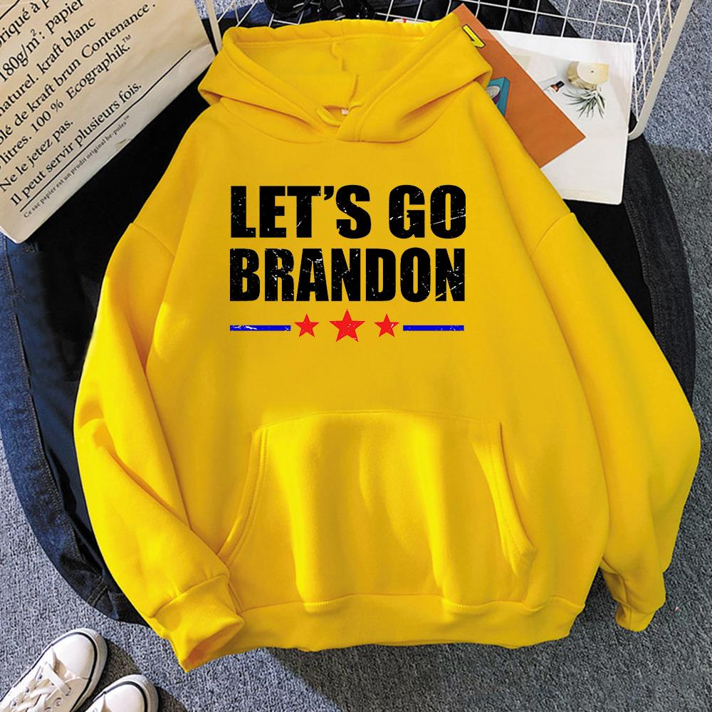 

2021 Новая мода Lets Go Brandon с буквенным принтом толстовки унисекс Wo унисекс с длинными рукавами и капюшоном повседневная зимняя уличная одежда XL