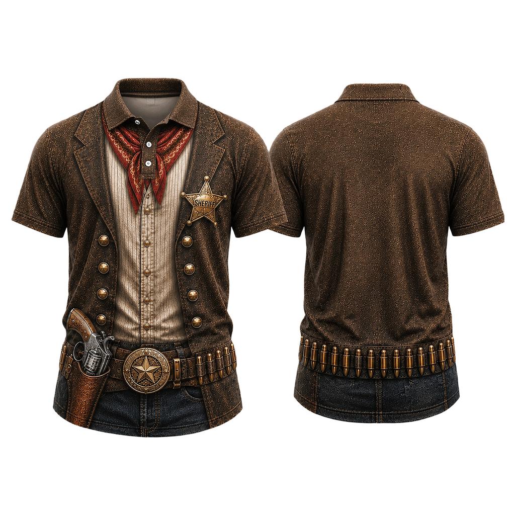 Men's Funny Halloween Letter Print Loose Fit Casual Short Sleeve T-Shirt