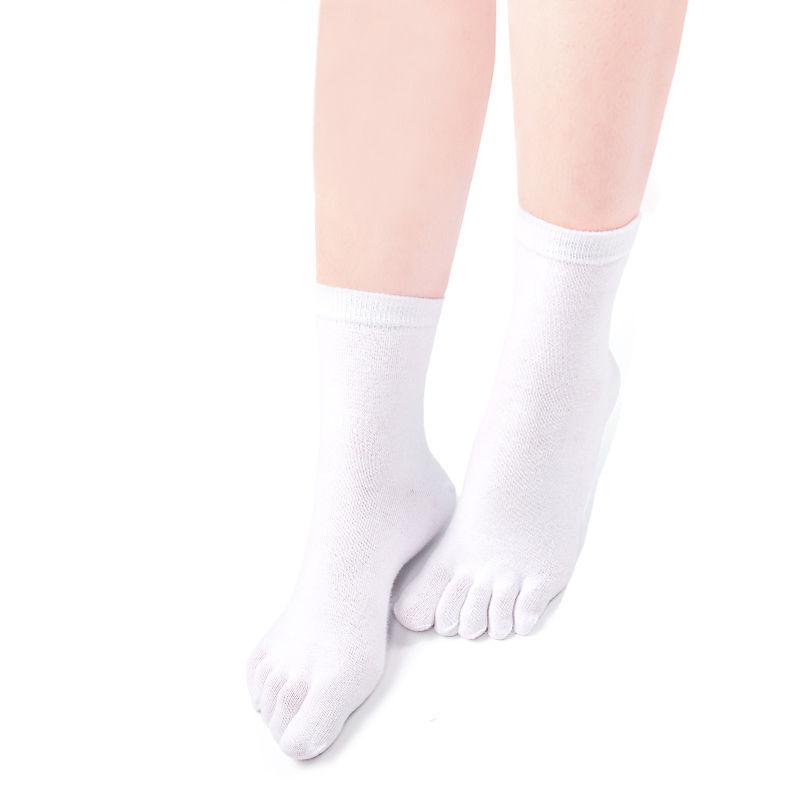 1 Paire Chaussettes en Coton Couleur Unie à Cinq Doigts Chaussettes pour Femmes Automne Hiver Chaussettes Respirantes