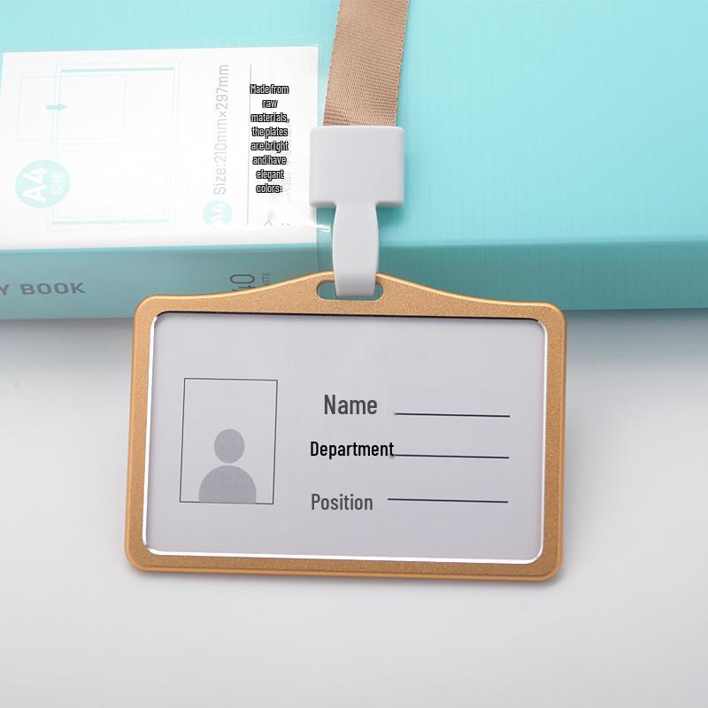 Lightweight Aluminum ID Badge Holder with Lanyard