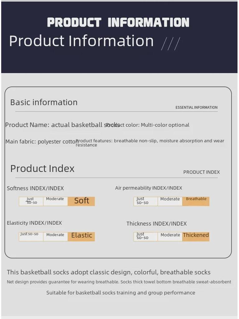 Męskie Elitarne Skarpety Koszykarskie High-Top z Grubą Amortyzacją - Skarpety Sportowe do Połowy Łydki