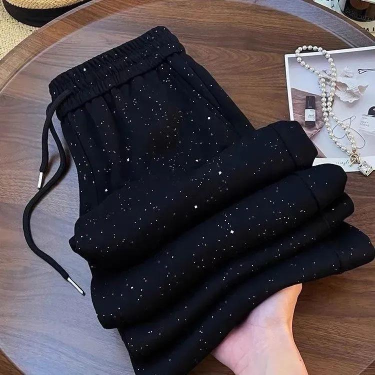 Pantaloni dritti estivi 2026 da donna a vita alta con scintillio di stelle - Nuovo arrivo