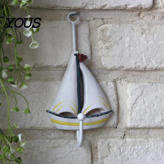 Creative Wall Hook Wooden Hook, Mediterranean Style Decorative Coat Sturdy Hooks for Clothes Durable Hanger Home Decor Keys Umbrellas Scarves