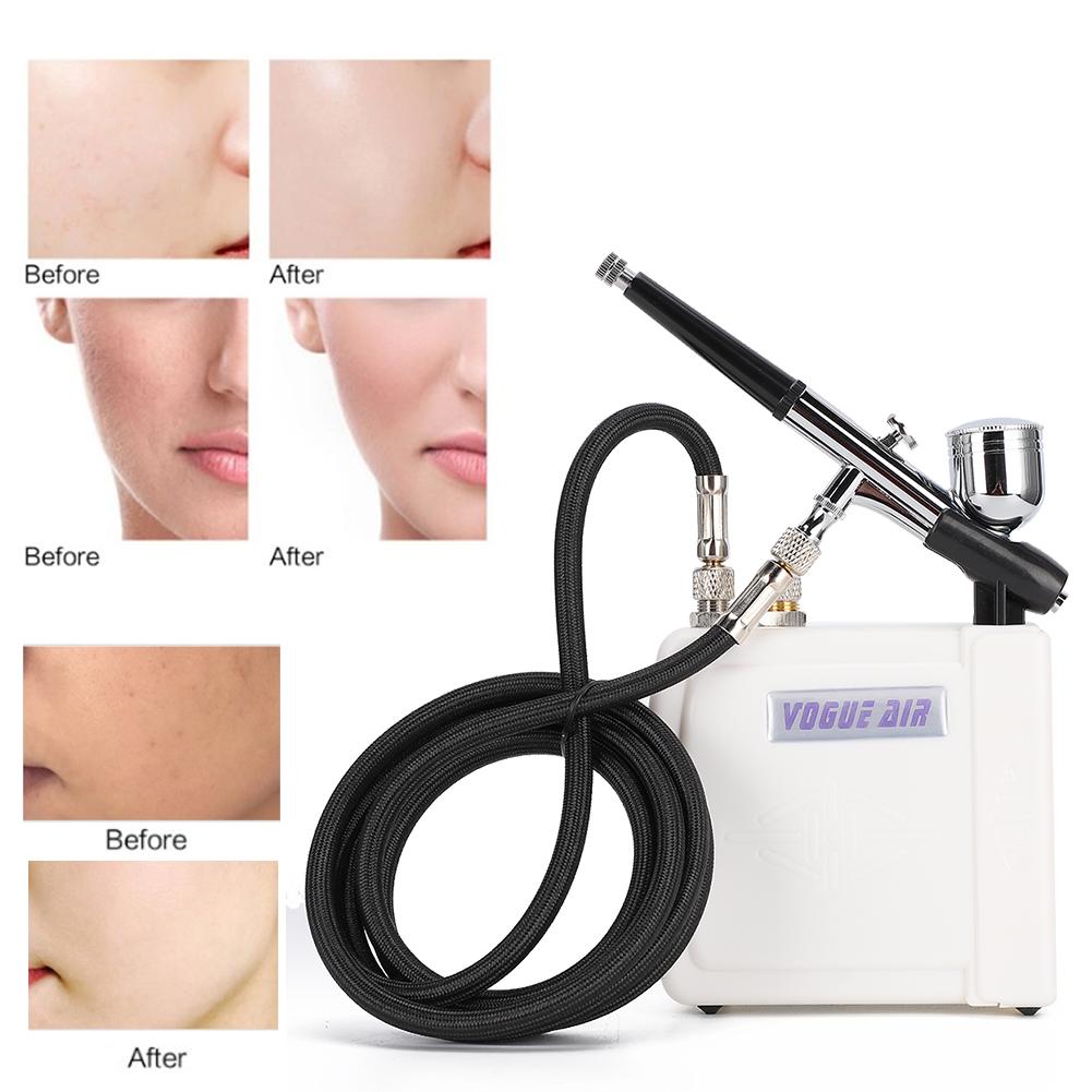 Airbrush Makeup Kit Spray Gun Beauty Airbrush Kit for Beauty Salon Home WhiteEU Plug 220V