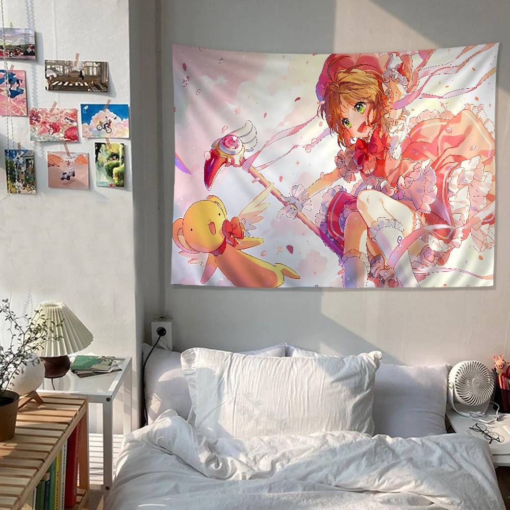 Anime CCardcaptor Sakura Girl Colorful Tapestry Wall Hanging Bohemian Wall Tapestries Mandala Wall Hanging Sheets