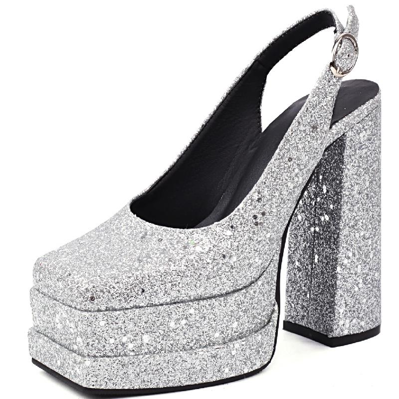 Luxury Sandals Women Summer Shoes 2024 Platform High Heels Slingback Gold Silver Pumps Women's Flip Flops Dance Stripper Shoes