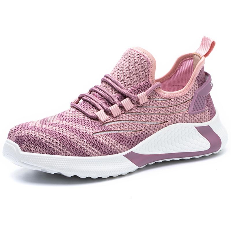 Ατσάλινα παπούτσια ασφαλείας Γυναικεία πάνινα παπούτσια εργασίας Μαξιλάρι αέρα που αναπνέει Γυναικεία παπούτσια εργασίας, ανθεκτικά στη διάτρηση, ελαφριά μπότες εργασίας γυναικεία