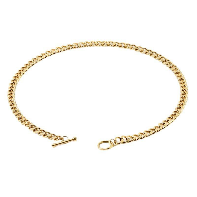 Stainless Steel OT Buckle Cuban Chain Men's Versatile Bracelet Necklace 18K Gold Jewelry Chain Finished Chain