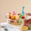 10Pcs/set Animal Fruit Fork Bento Lunch Food Grade Plastic Mini Cartoon Kids Cake Fruit Toothpick Bento Accessories Party Decoration KTY