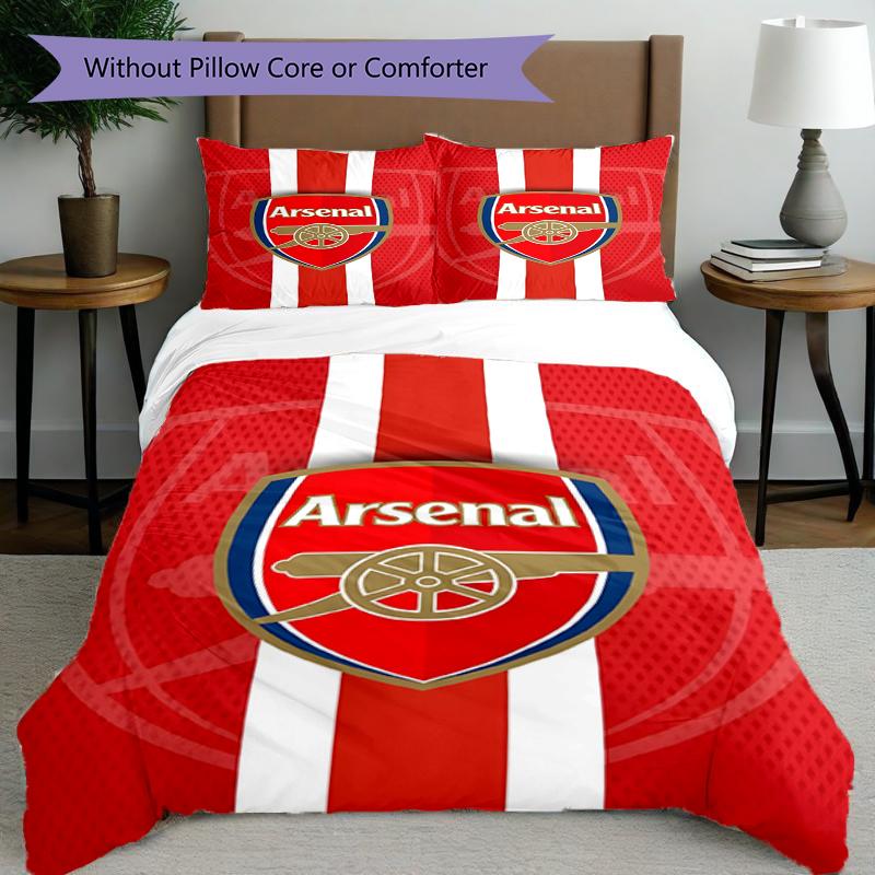 3pcs Duvet Cover Set (1*Duvet Cover + 2*Pillowcase, Without Core),football team.C Print Bedding Set, Bedroom Decor, All‑Season, Birthday Gift