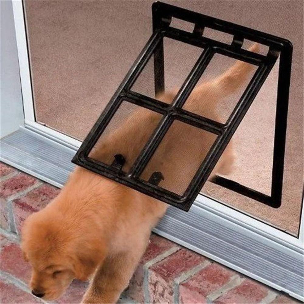 Lockable Pet Screen Door Mosquito Proof Sliding Door Screen Pet Tunnel Cat Door Hole  Balcony