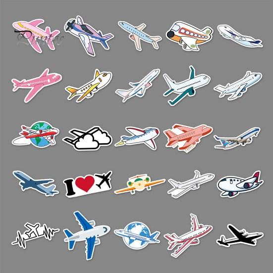 Graffiti Sticker 50Pcs Cartoon Waterproof Reusable DIY Self-Adhesive Aircraft Scrapbooking Pattern Phone Case Luggage Kids Gift Decorative