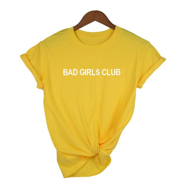 Fashion Summer Tops Punk Tshirts For Women Bad Girls Club T Shirt White Red Harajuku