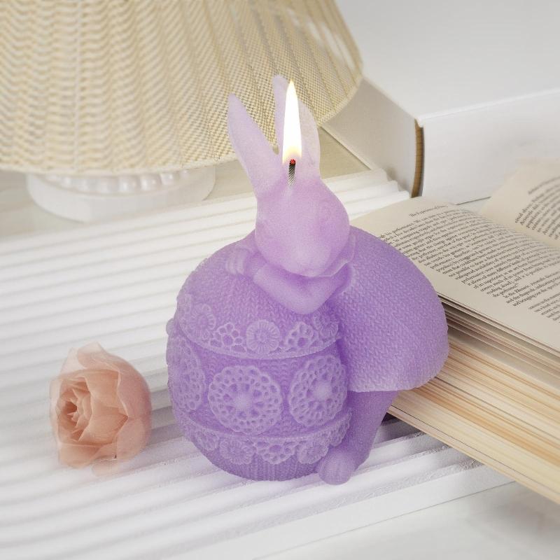 Candle Mold Aromatherapy Candle Mold 3D Bouncing Rabbit Plaster Epoxy Mold for DIY Crafts Soap Present Candle Making